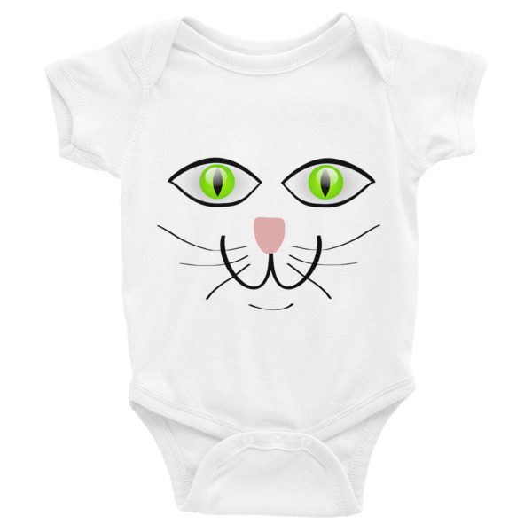 Happy Green Eyes Cat Infant Bodysuit - What Devotion - Coolest Online ...