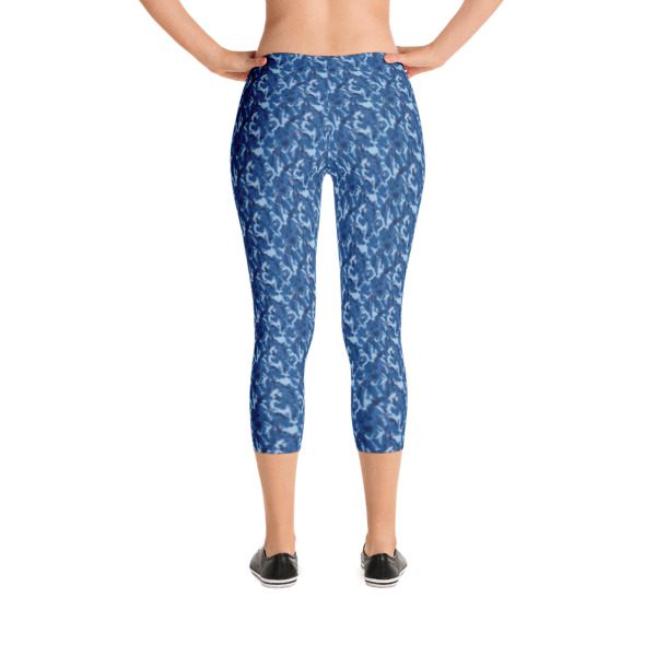 Blue Camouflage Capri Leggings - What Devotion - Coolest Online Fashion ...