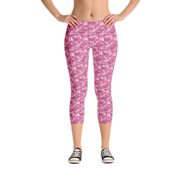 Pink Camouflage Capri Leggings - What Devotion - Coolest Online Fashion ...