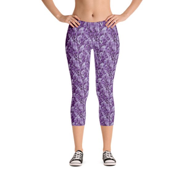 Purple Camouflage Capri Leggings â What Devotion - Coolest Online Fashion Trends