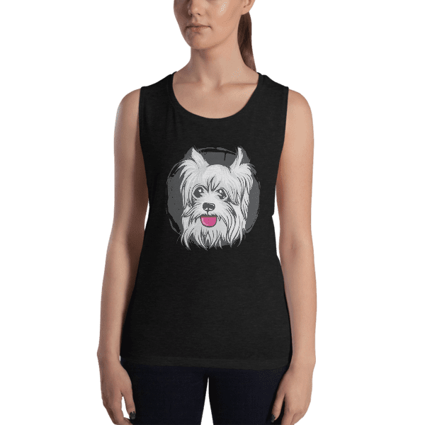 Ladies’ Cute Dog Muscle Tank Top - What Devotion - Coolest Online ...