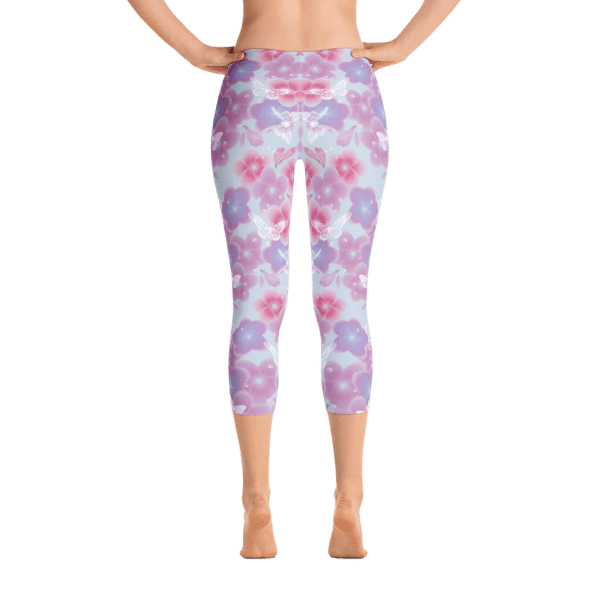 Girls Lavender and Pink Floral Leggings Pink Pants, Flower