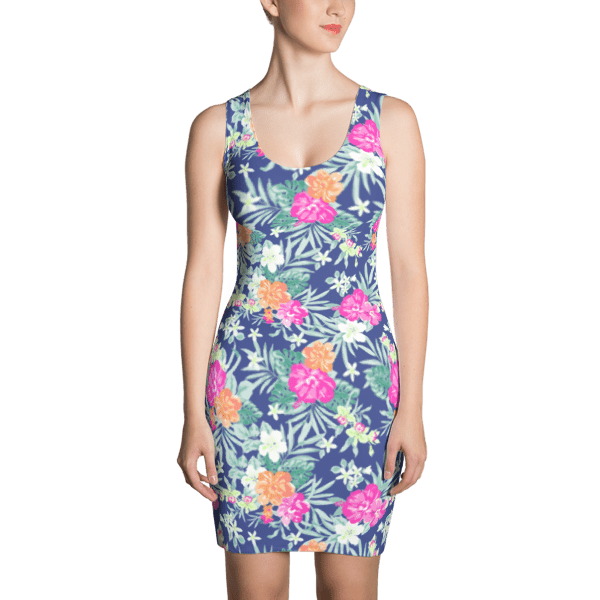 Summer Tropical Beach Flowers Dress - What Devotion - Coolest Online ...