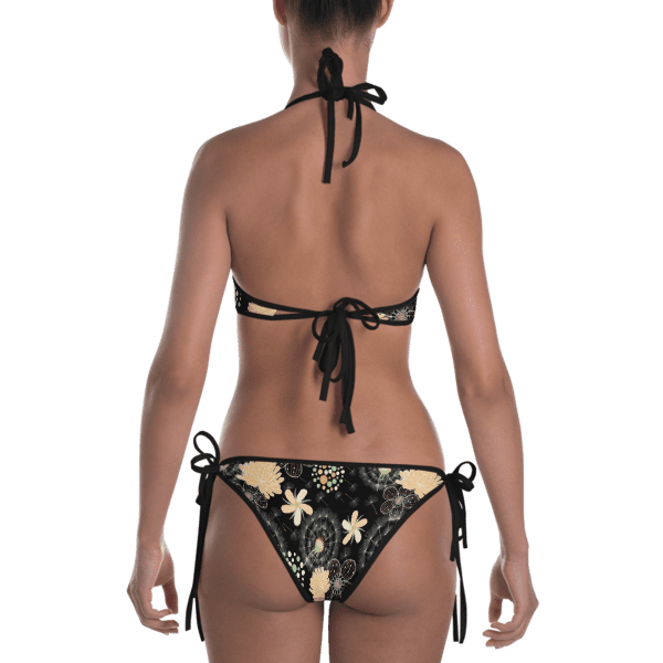 Dandelions With Floral Ornament Reversible Bikini - Women’s Beachwear Bathing Suit