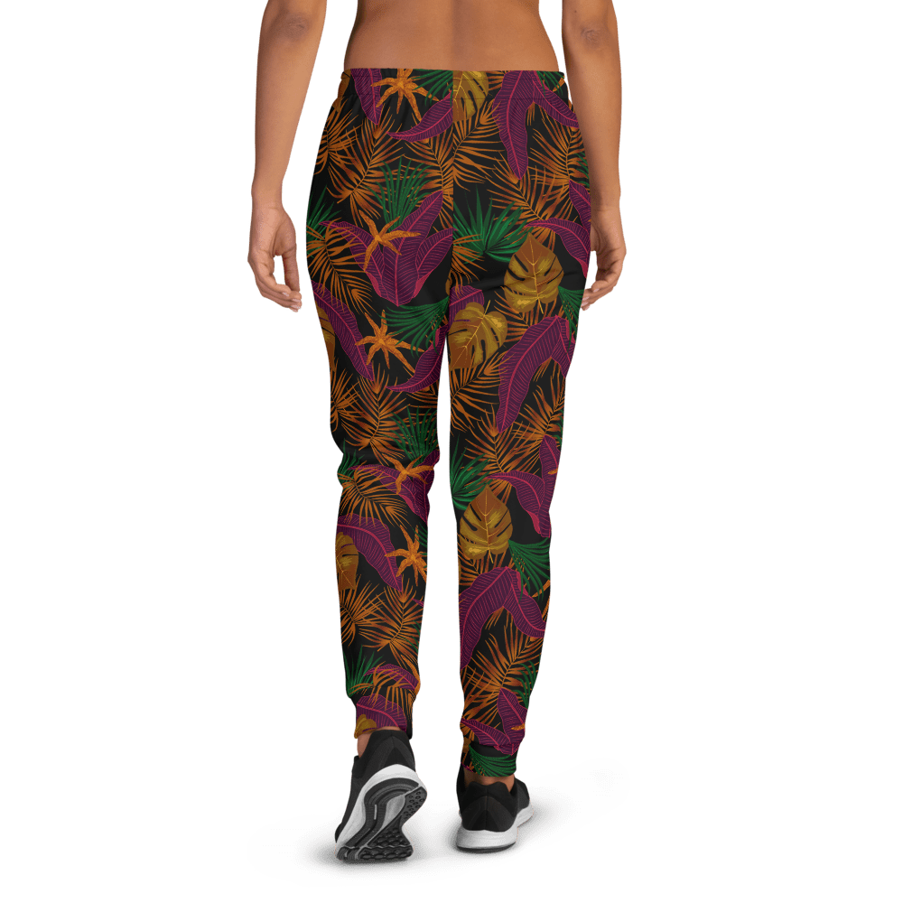 Women's Amazon Jungles Flowers and Leaves Gym Fitness Jogger Pants with ...