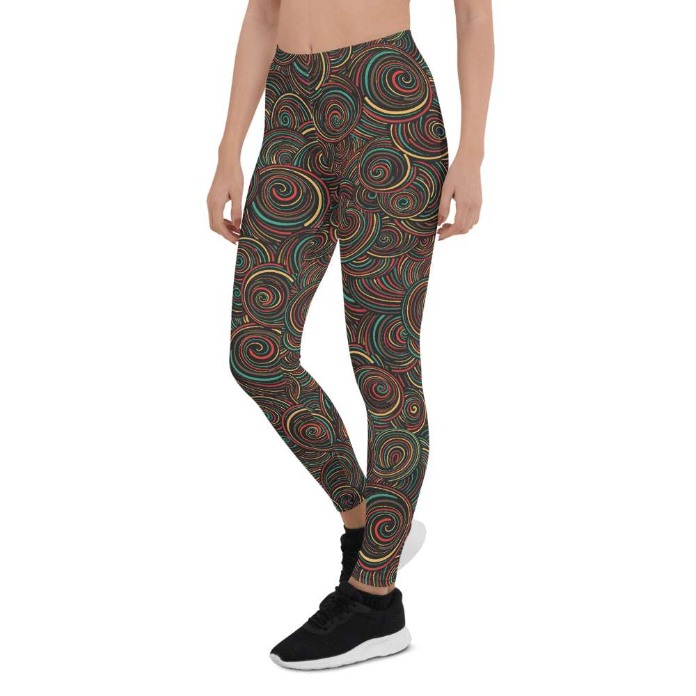 Paiyige | Pants & Jumpsuits | Paiyige Circus Girl Print Leggings Gray Base  Cool Toned | Poshmark