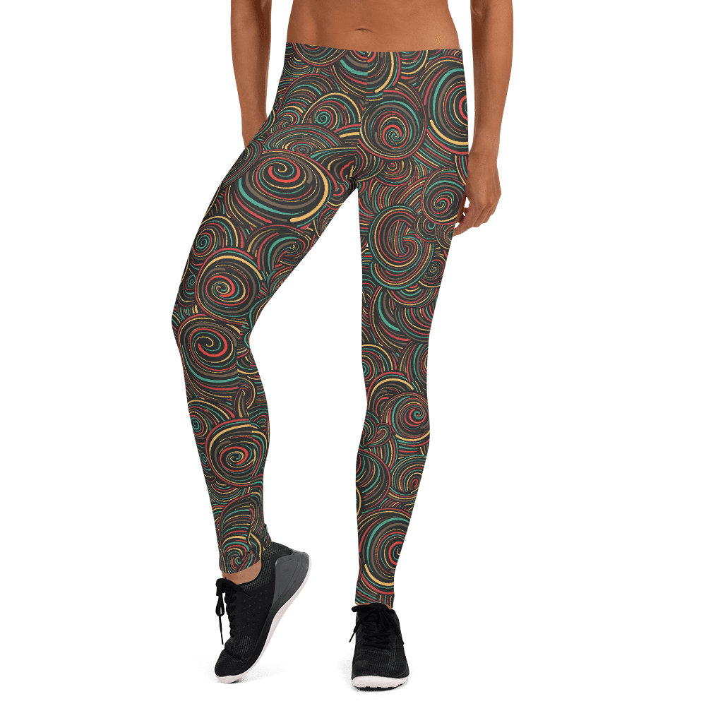 Cool Swirls and Clouds Patterned Leggings - Best Victoria Sport ...