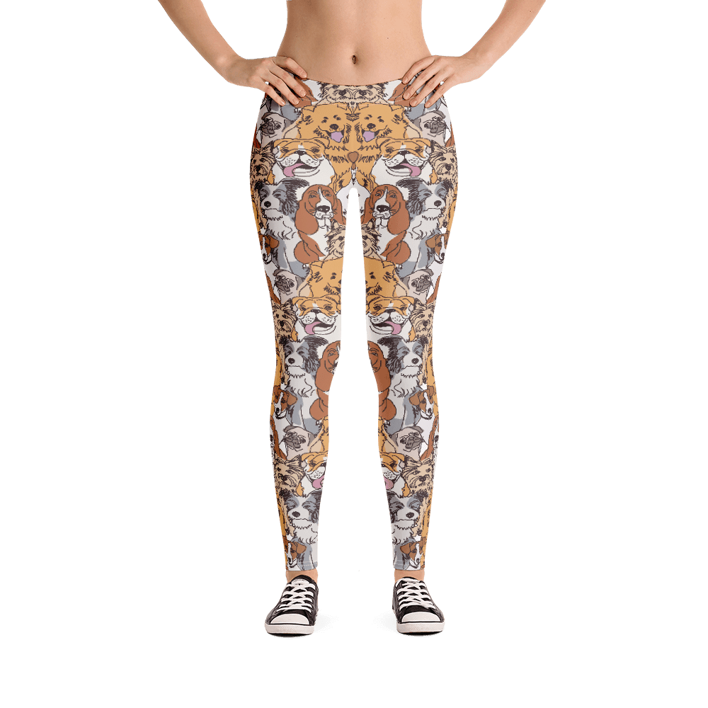 Funny Dogs and Puppies Leggings, Doggy Dogs Pants, I Want To See You Smile Pants