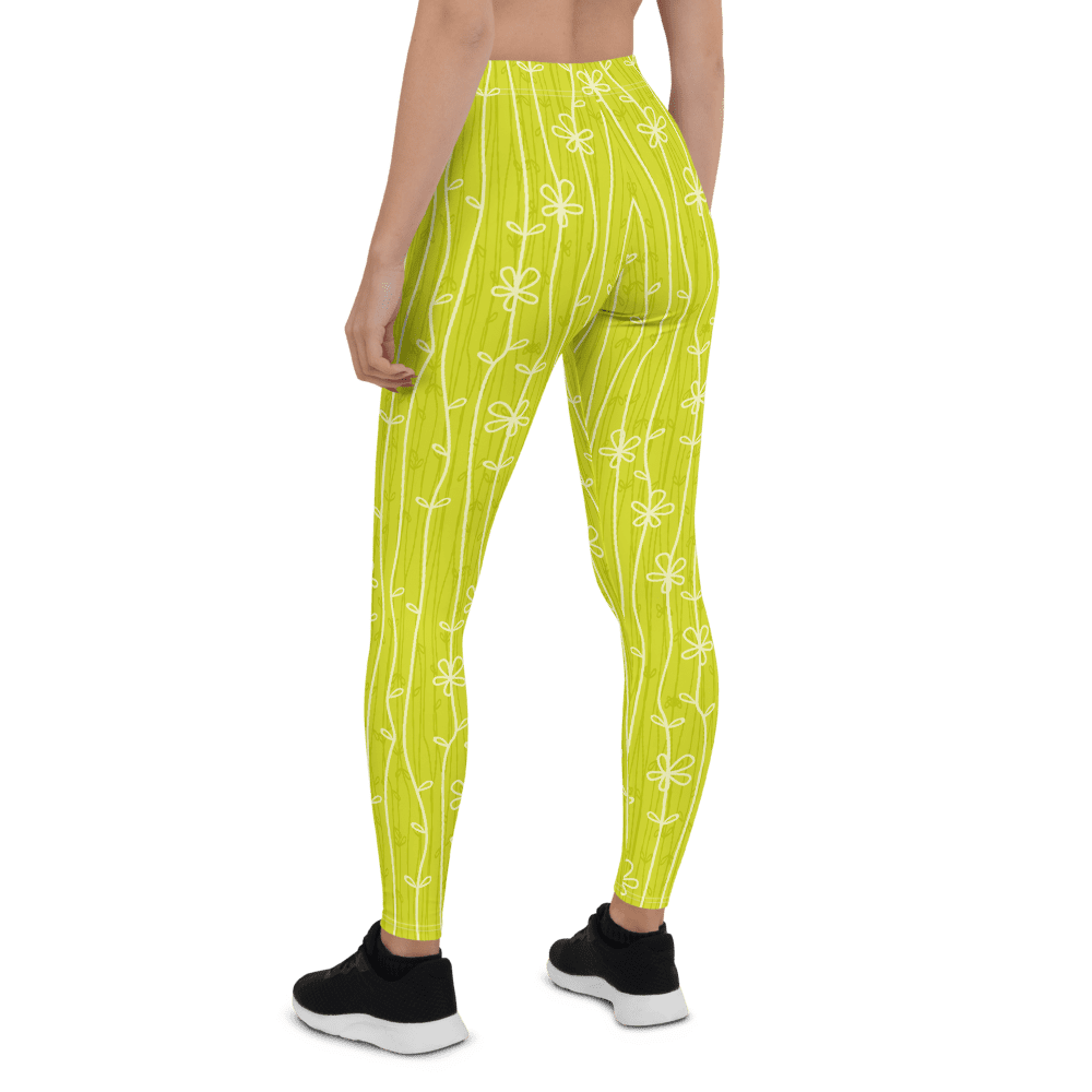 Lemon Yellow Lime Green Orange Juicy Fruit Print Leggings | Zazzle