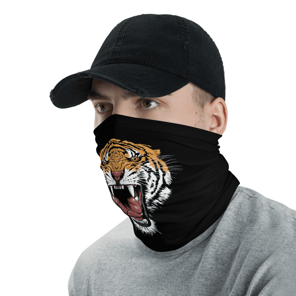 New Aggressive Tiger Face Face Mask, Bandanna, Scarf, Neck Gaiter, Headwear, Headband Hair Cover, Mouth Cover, Nose Cover, Scarves