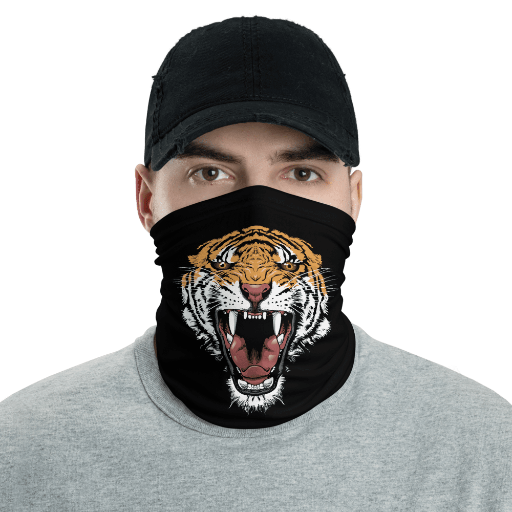 New Aggressive Tiger Face Face Mask, Bandanna, Scarf, Neck Gaiter, Headwear, Headband Hair Cover, Mouth Cover, Nose Cover, Scarves