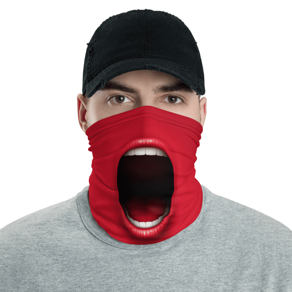 Protective Funny Screaming Mouth Face Mask Neck Gaiter Headwear