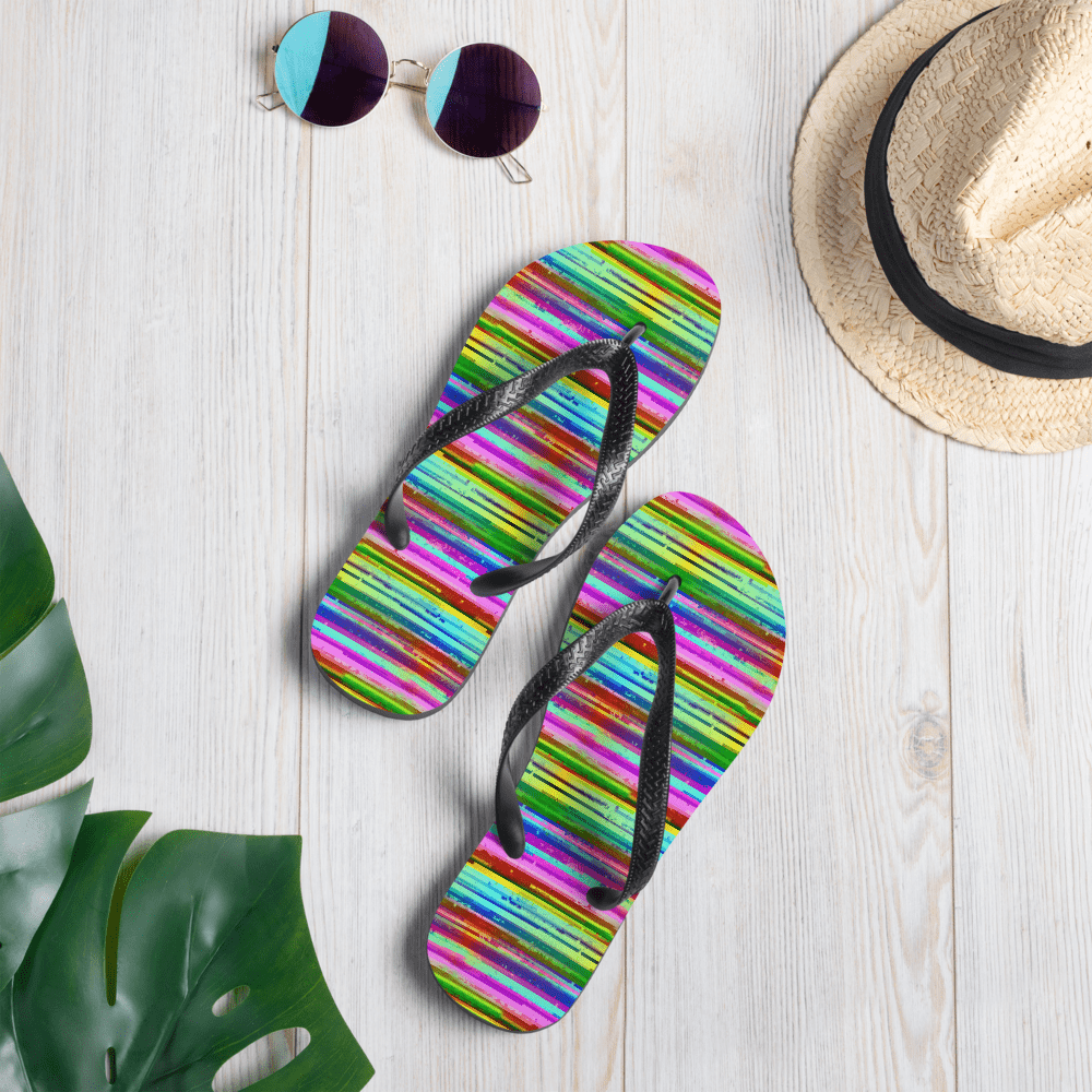 ** High Quality ** Colorful Striped Flip Flops - Best Stylish Colored ...