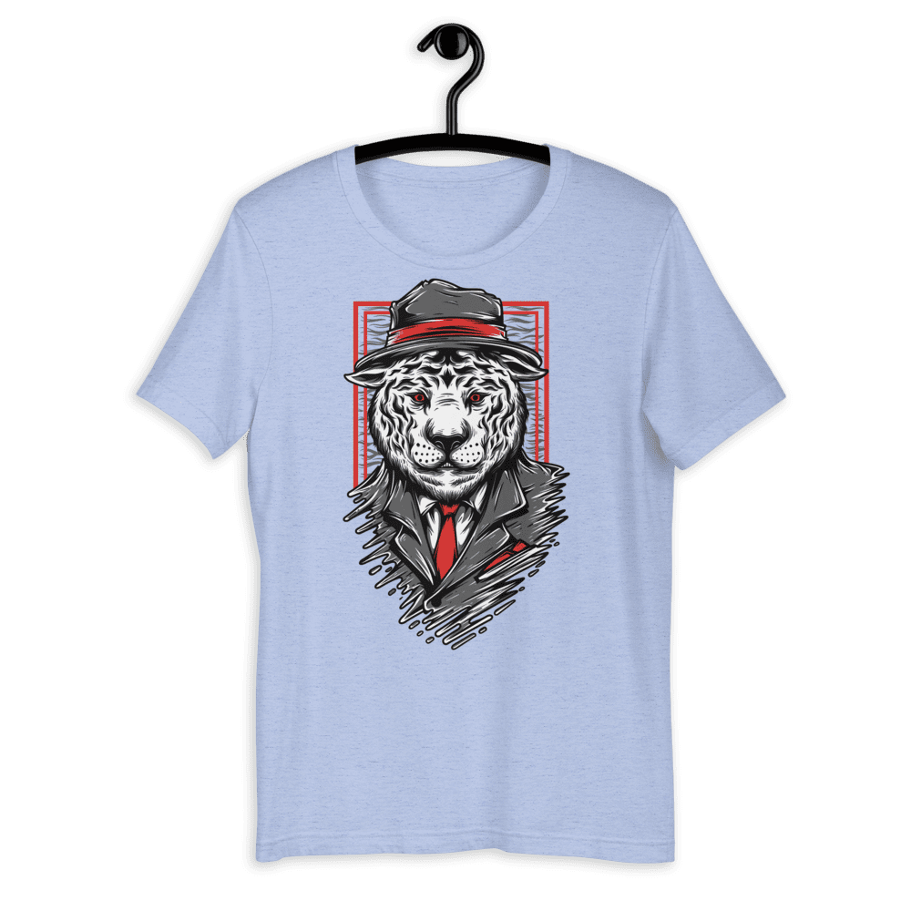 Mafia Tiger Cartoon Graphic Tee, Funny Gangster Tiger Tshirt, Unisex T-shirt Print with Design