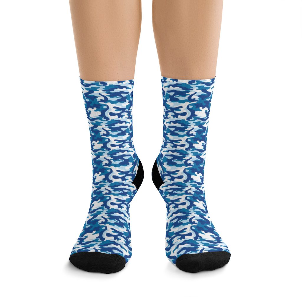Blue Camo Socks -  Cute Camouflage Work Socks