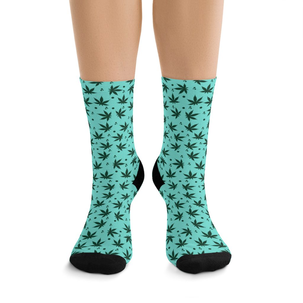 Lit Weed Socks - Marijuana Leaf Socks