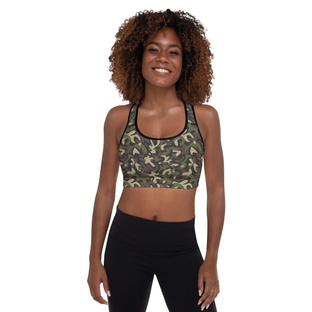 Athletic Camo Padded Sports Bra - Camouflage Activewear Sports Bras