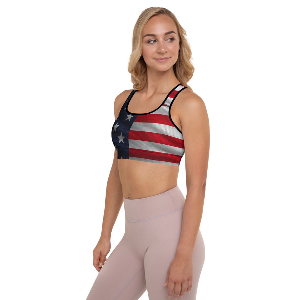 America Padded Sports Bra - USA American Flag Stars & Stripes Sports Bra -  What Devotion❓ - Coolest Online Fashion Trends