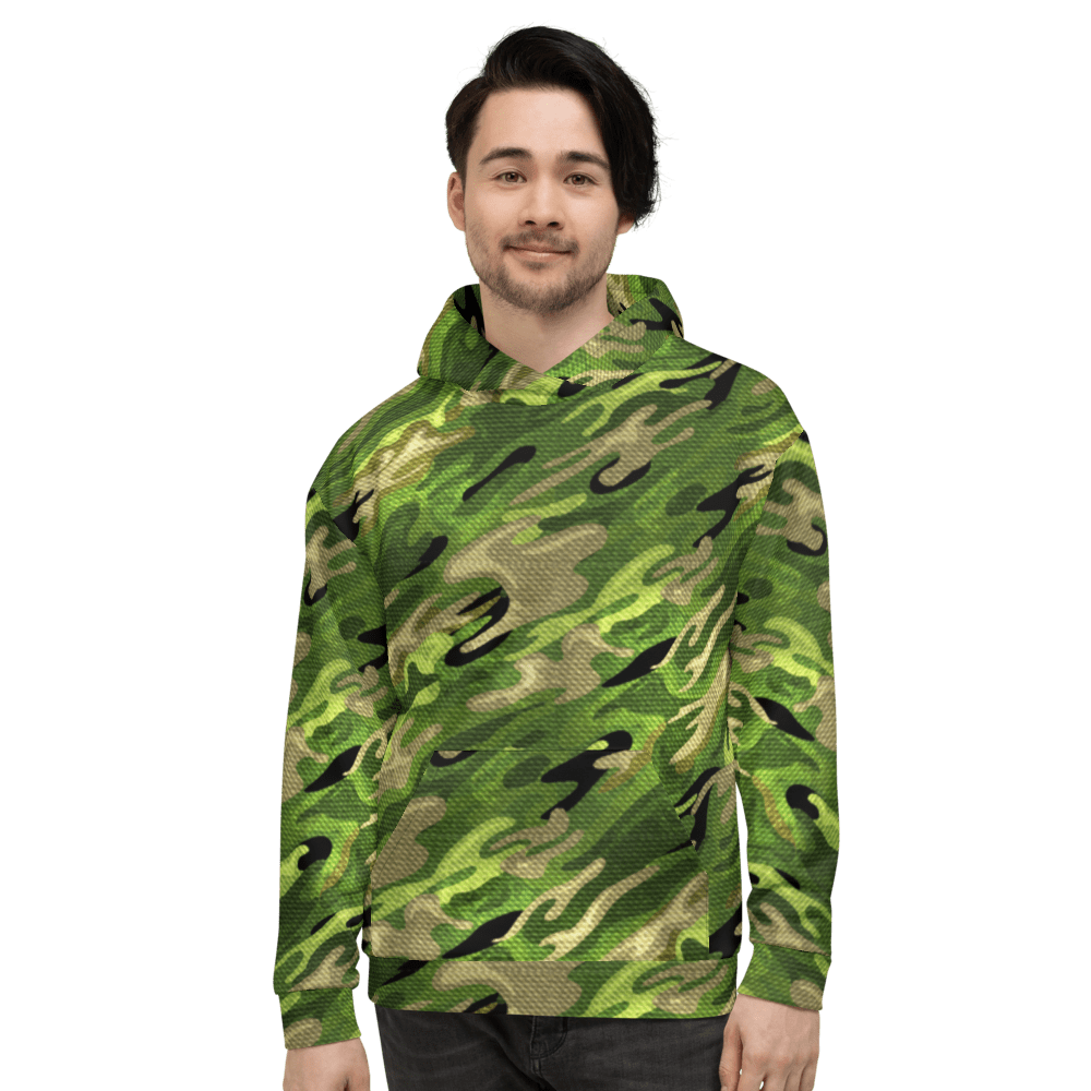 Comfy Camo Hoodie - Unisex Green Army Camouflage Pullover Hooded ...
